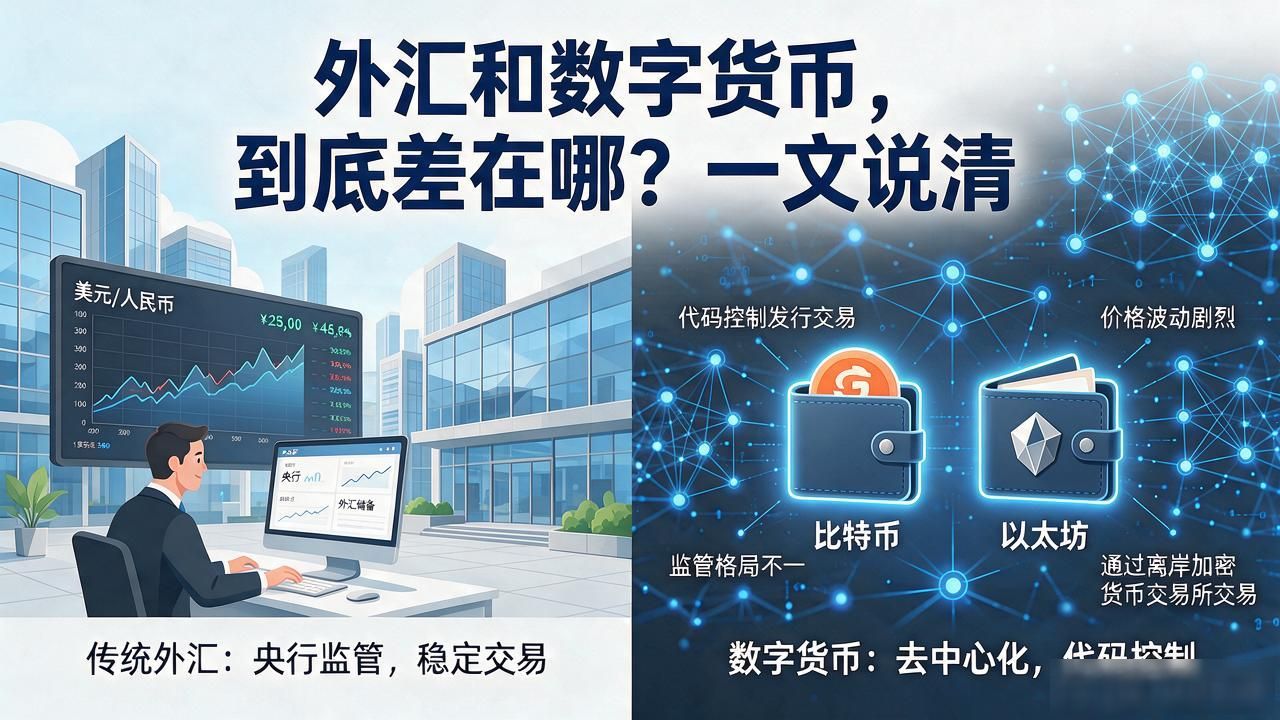 外汇和数字货币的本质区别 初入投资者选外汇还是数字货币 外汇与数字货币底层逻辑差异_外汇数字货币的区别
