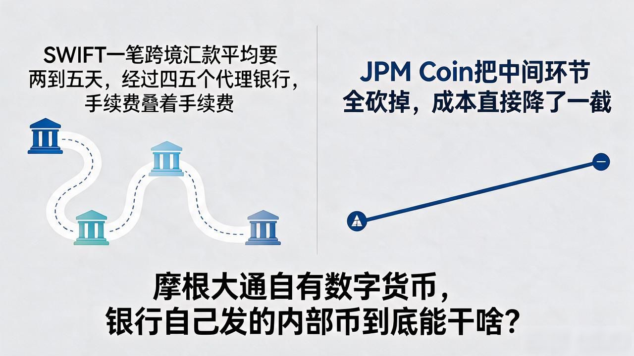 摩根大通自有数字货币_JPM Coin与SWIFT跨境汇款对比_摩根大通JPM Coin对机构客户的影响