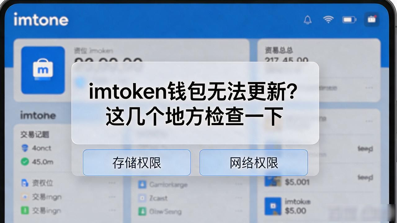 imtoken钱包无法更新_应用商店CDN节点没刷到新版_存储空间不足或后台权限被限制_imtoken钱包无法更新